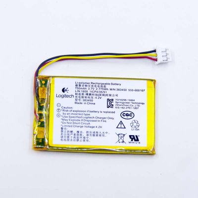383450 533-000107 Battery Replacement For Logitech S100 Speakers 3.7V 750mAh