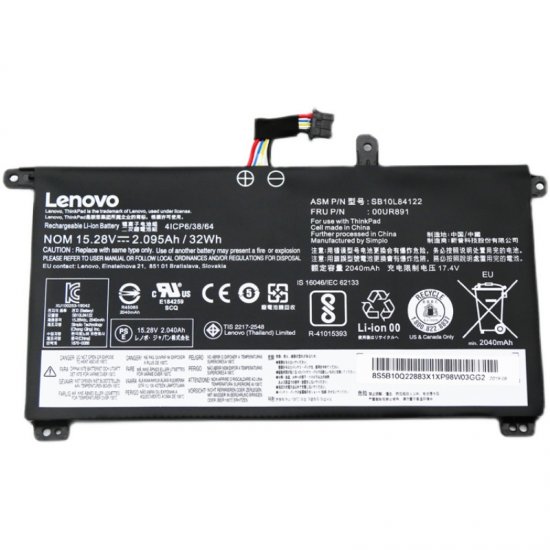Lenovo 00UR890 00UR891 00UR892 01AV493 Battery For ThinkPad P51S T570 - Click Image to Close