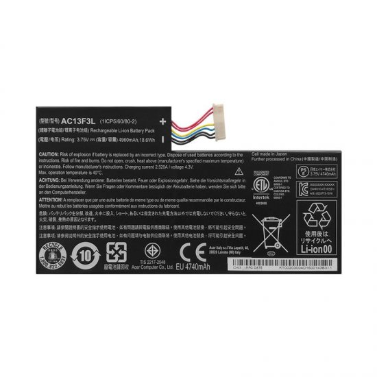AC13F8L AC13F3L Battery For Acer W4-820P W4-820 Iconia Tab A1-A810 Tablet - Click Image to Close